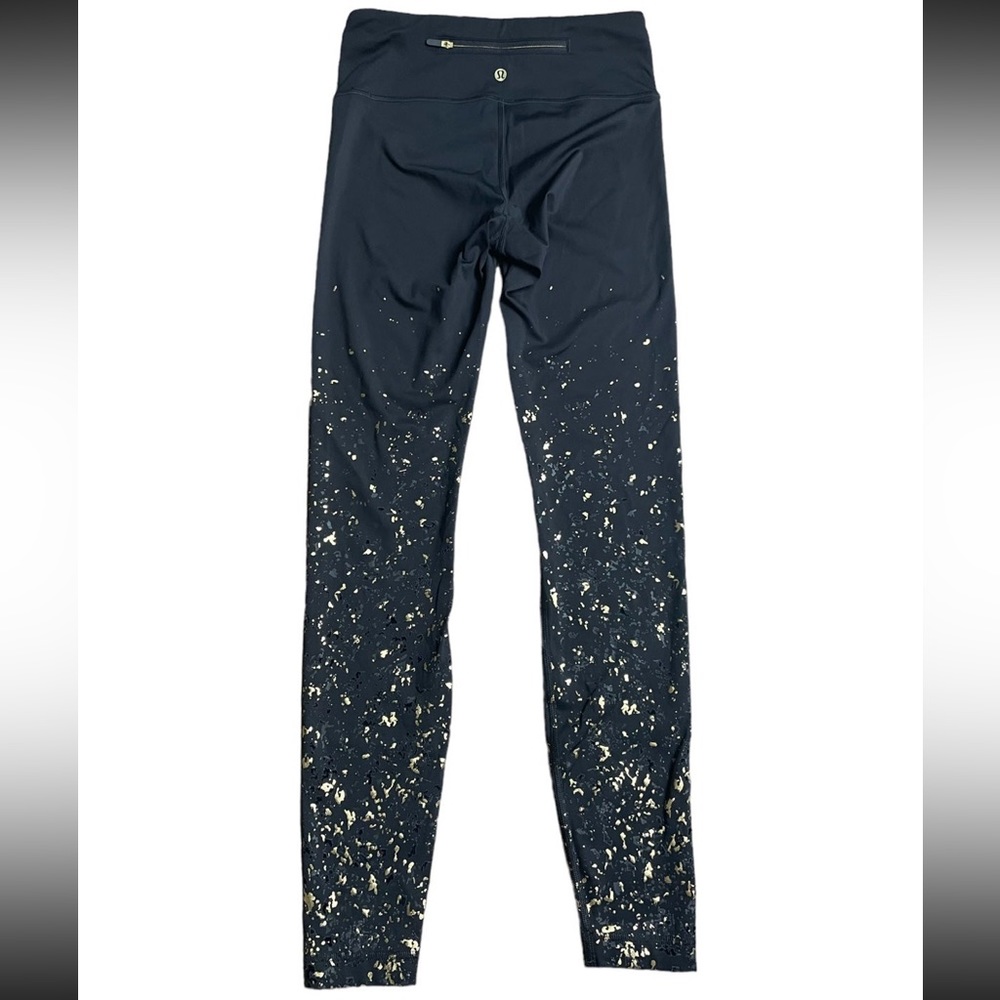 Lululemon Athletica Black and Gold Speckled Leggings